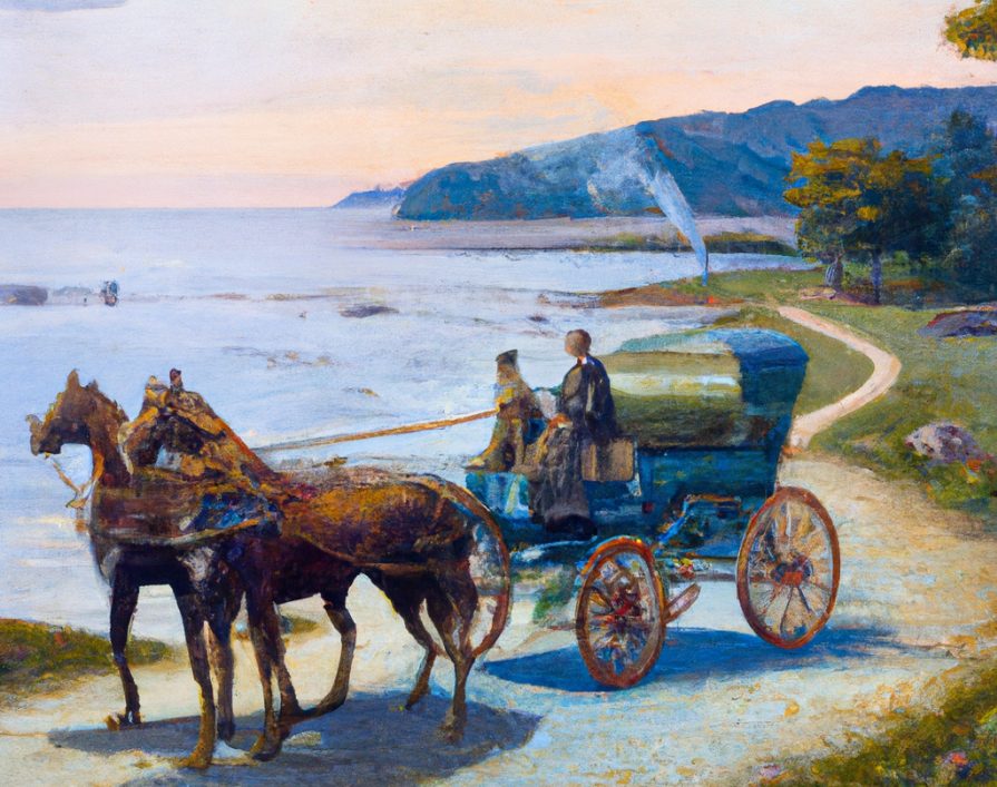 Transportation-19th century near a lake in Oakville, ON, Canada